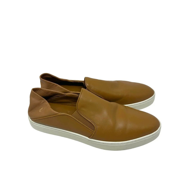 Vince Garvey Slip-on Sneakers In Wheat Cognac Leather Size‎ 9 - Picture 1 of 12